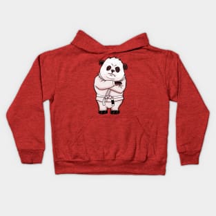 angry white belt panda Kids Hoodie